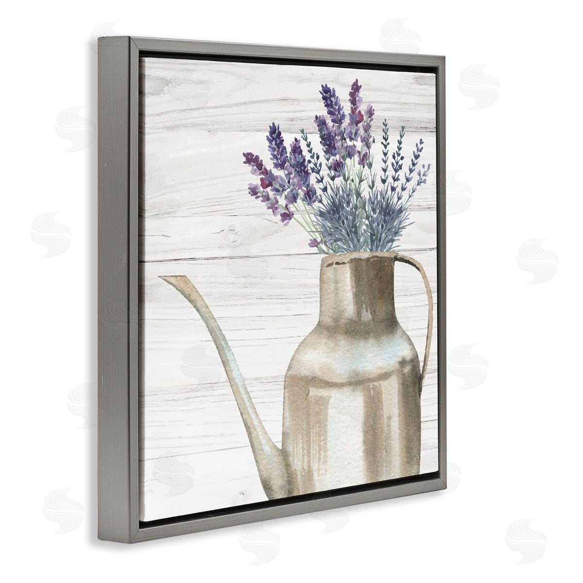 Nicole DeCamp Farmhouse Garden Lavender Bunches Gray Floating Frame Canvas Wall Art Print