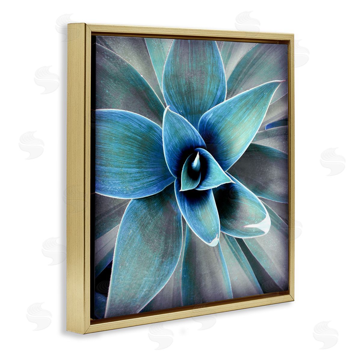 Irena Orlov Modern Close Up Plant Leaves Gold Floating Frame Canvas Wall Art Print