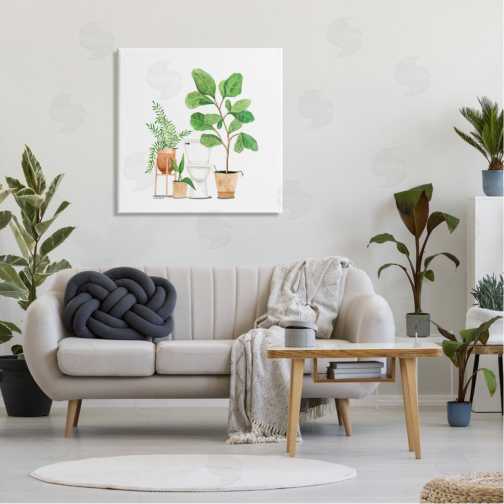 Rachel Nieman Bathroom Greenery Varied Plants Canvas Wall Art in Room