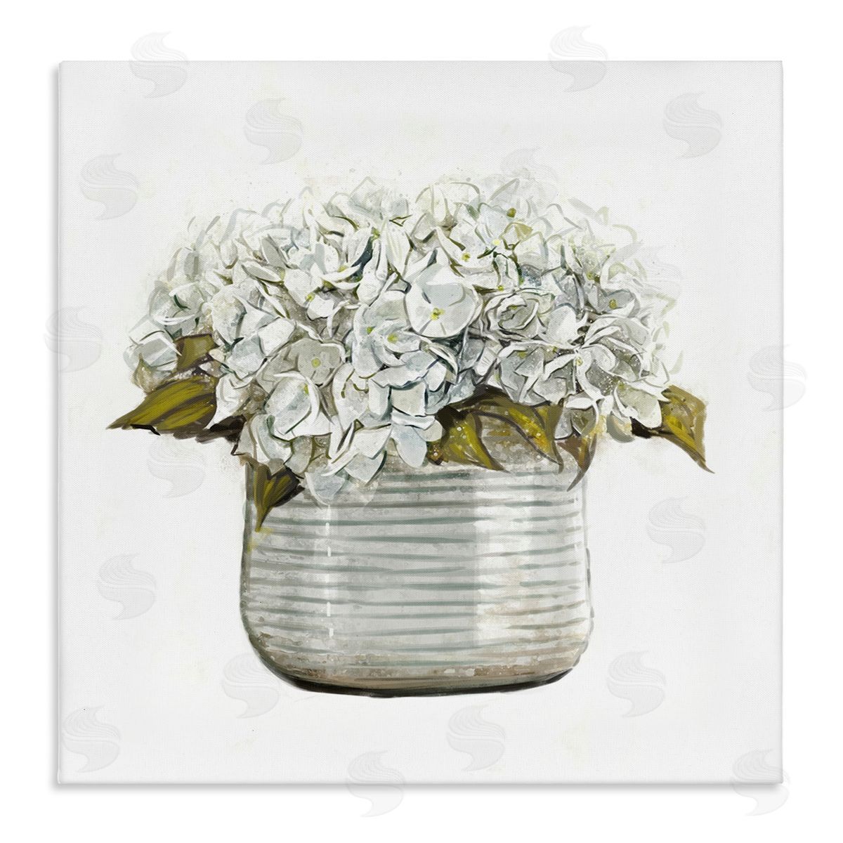 Ziwei Li Country Floral Planter Blooms Stretched Canvas Wall Art Print