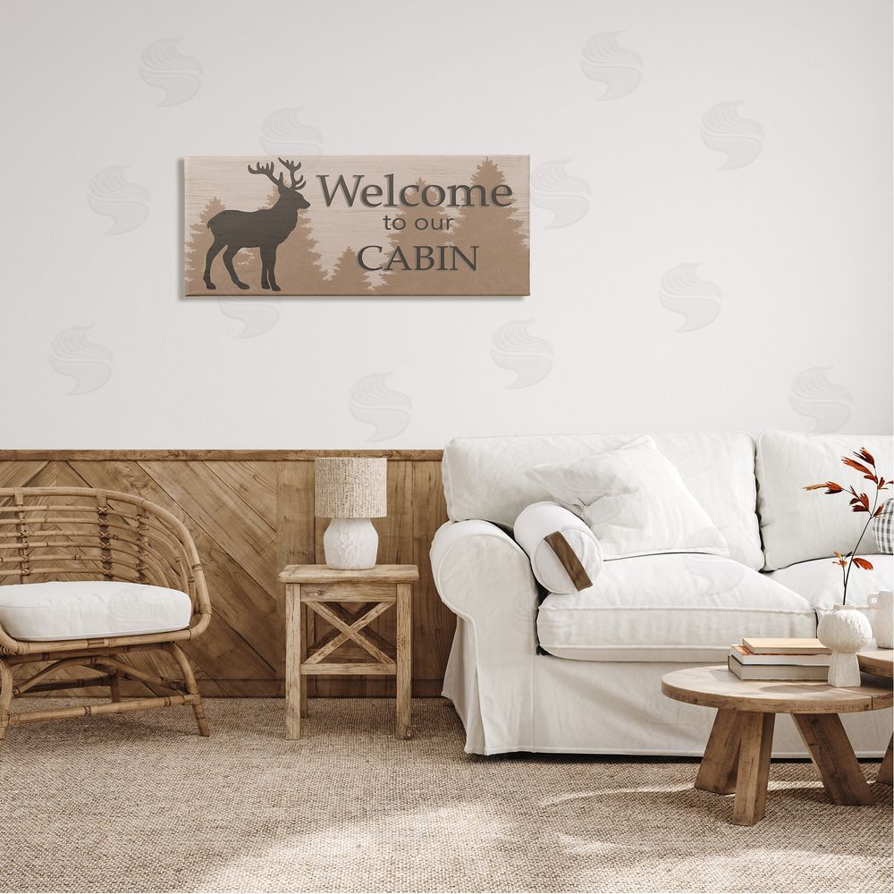 Annie LaPoint Welcome To Our Cabin Deer Sign