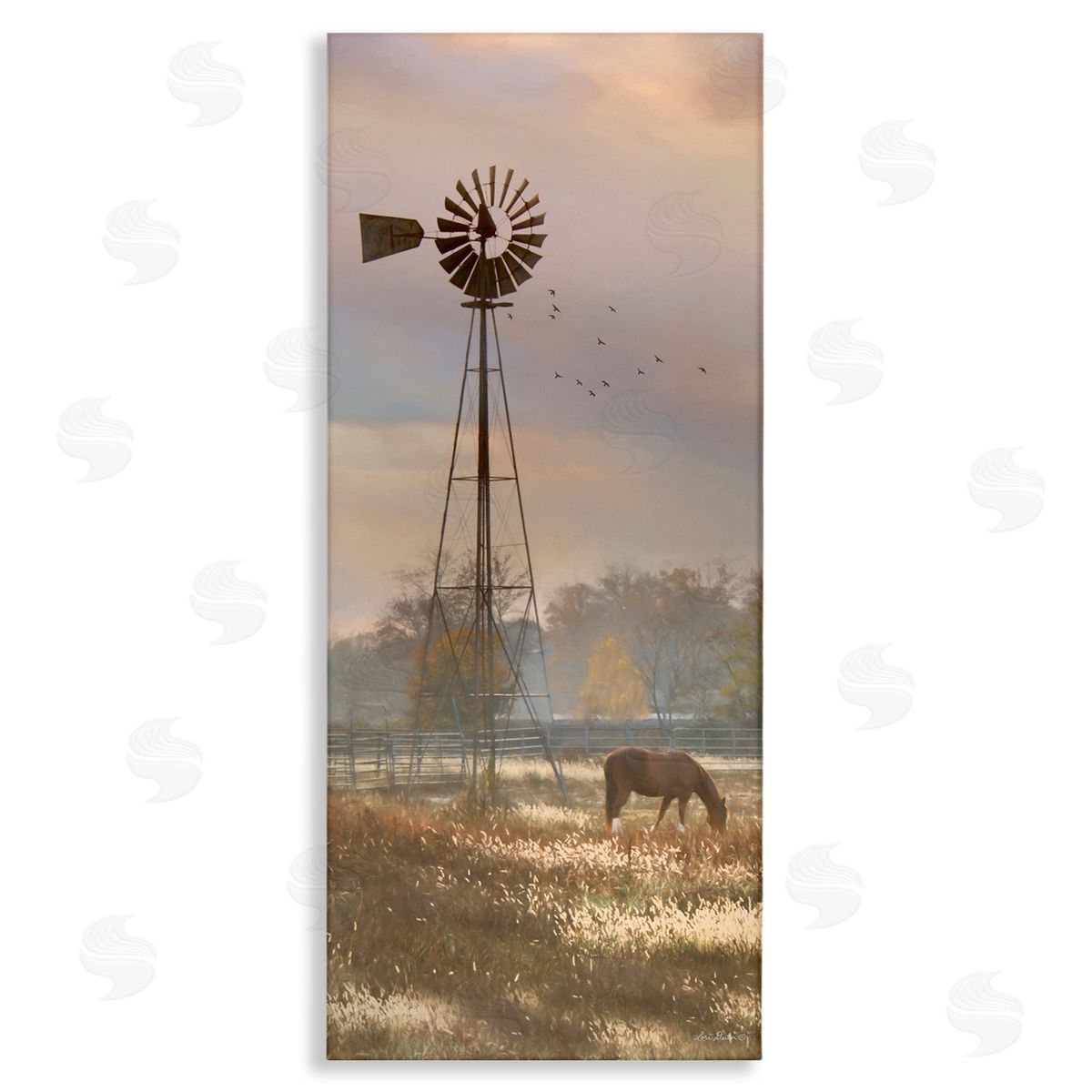 Lori Deiter Grazing Horse Rural Windmill Pasture