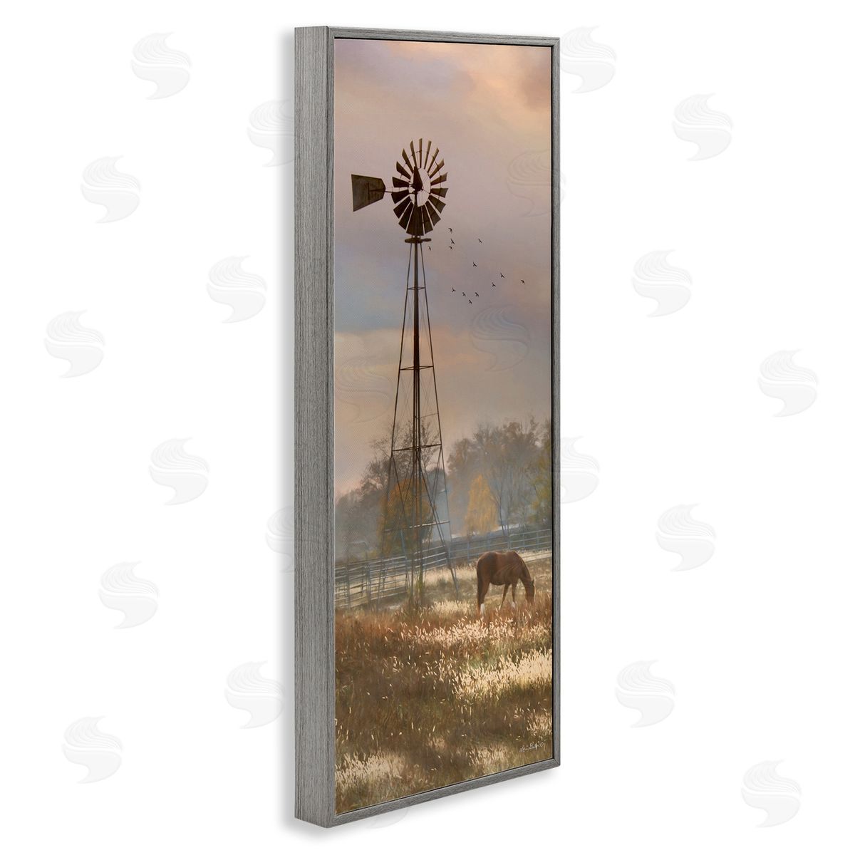 Lori Deiter Grazing Horse Rural Windmill Pasture