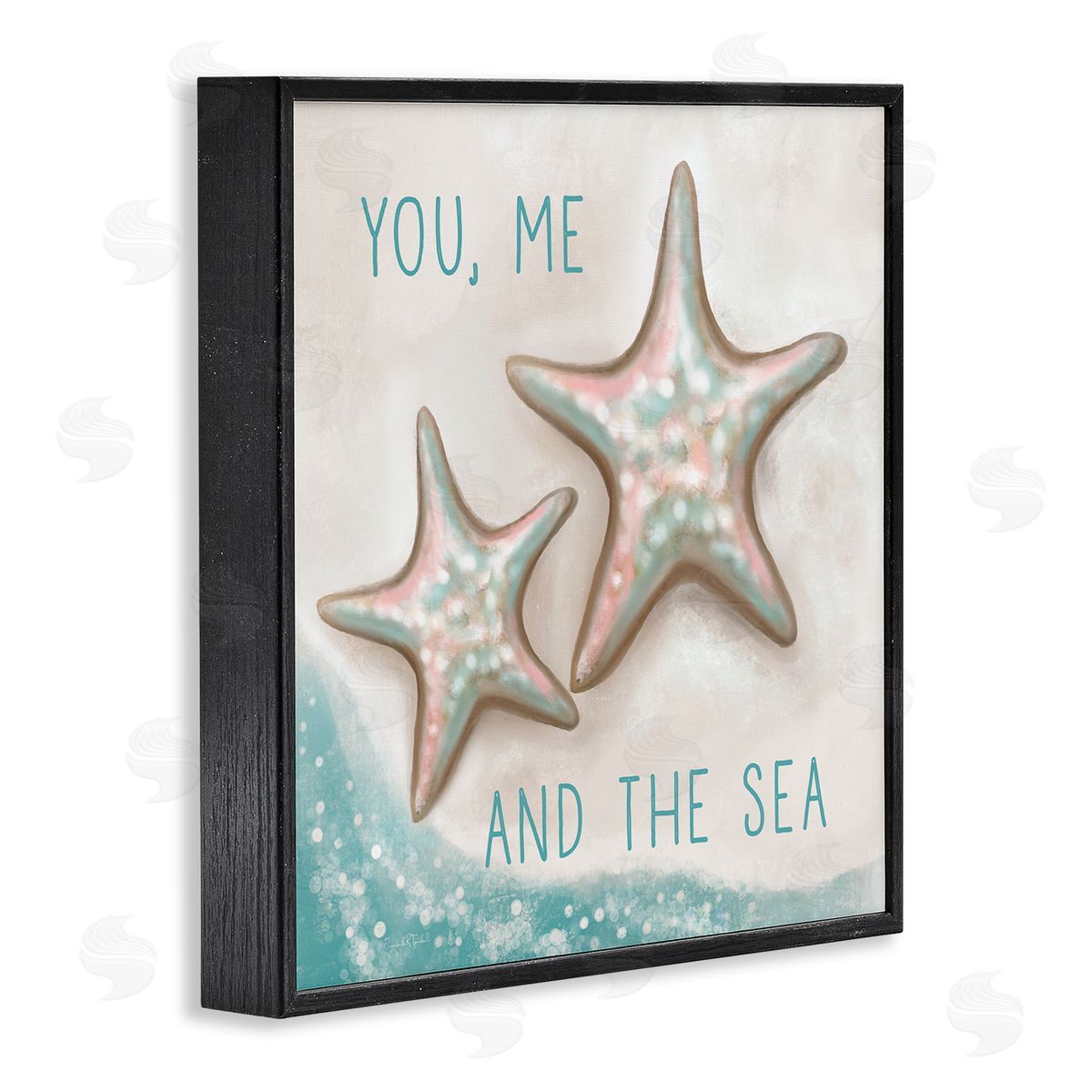 Elizabeth Tyndall You Me & Sea Beach Starfish Romance Black Framed Glicee Wall Art Print