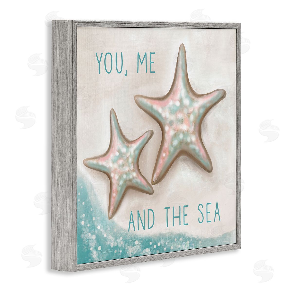 Elizabeth Tyndall You Me & Sea Beach Starfish Romance Gray Framed Glicee Wall Art Print