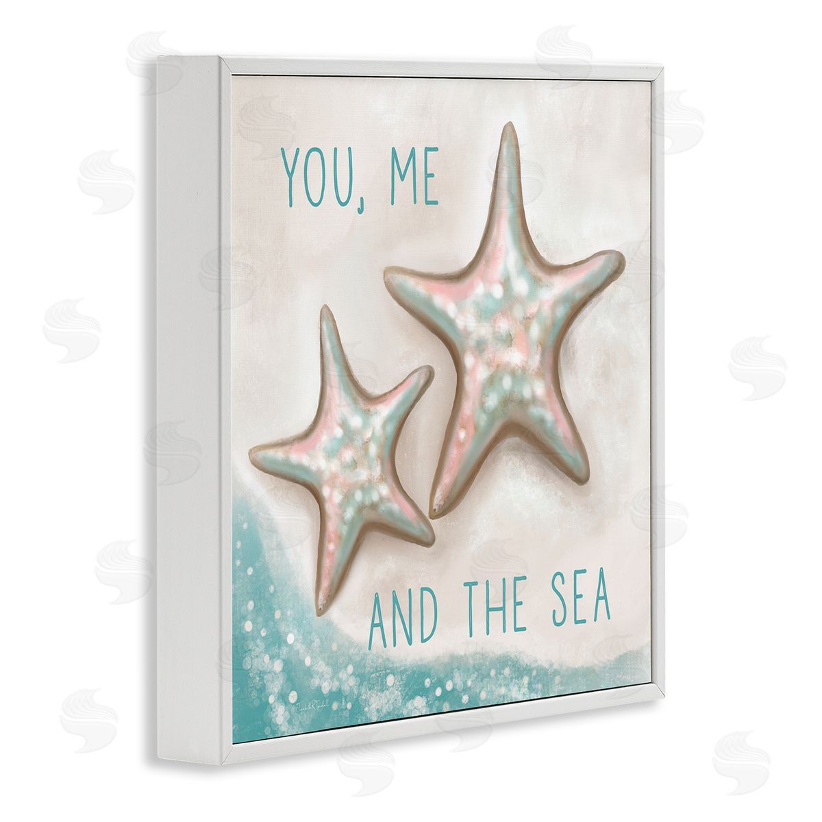 Elizabeth Tyndall You Me & Sea Beach Starfish Romance White Framed Glicee Wall Art Print