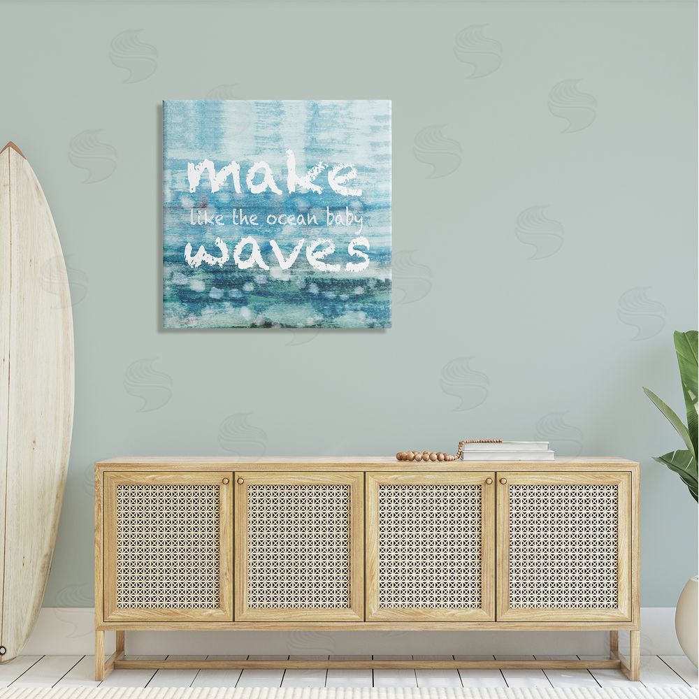 Flora Kouta Make Waves Like The Ocean Baby Abstract Canvas Wall Art in Room