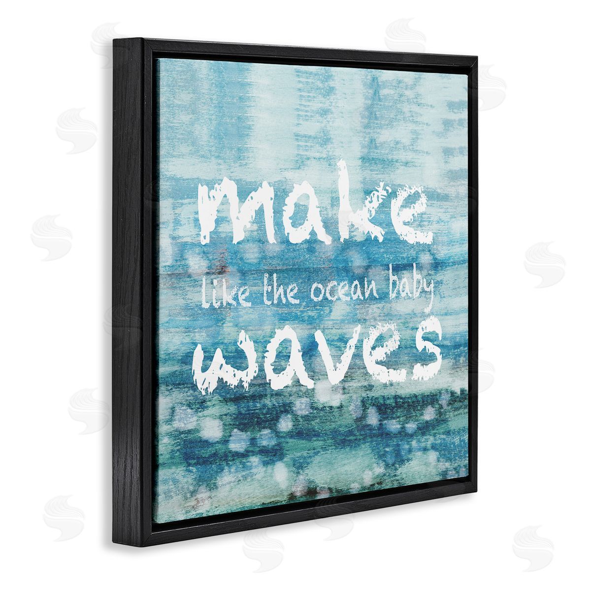 Flora Kouta Make Waves Like The Ocean Baby Abstract Black Floating Frame Canvas Wall Art Print
