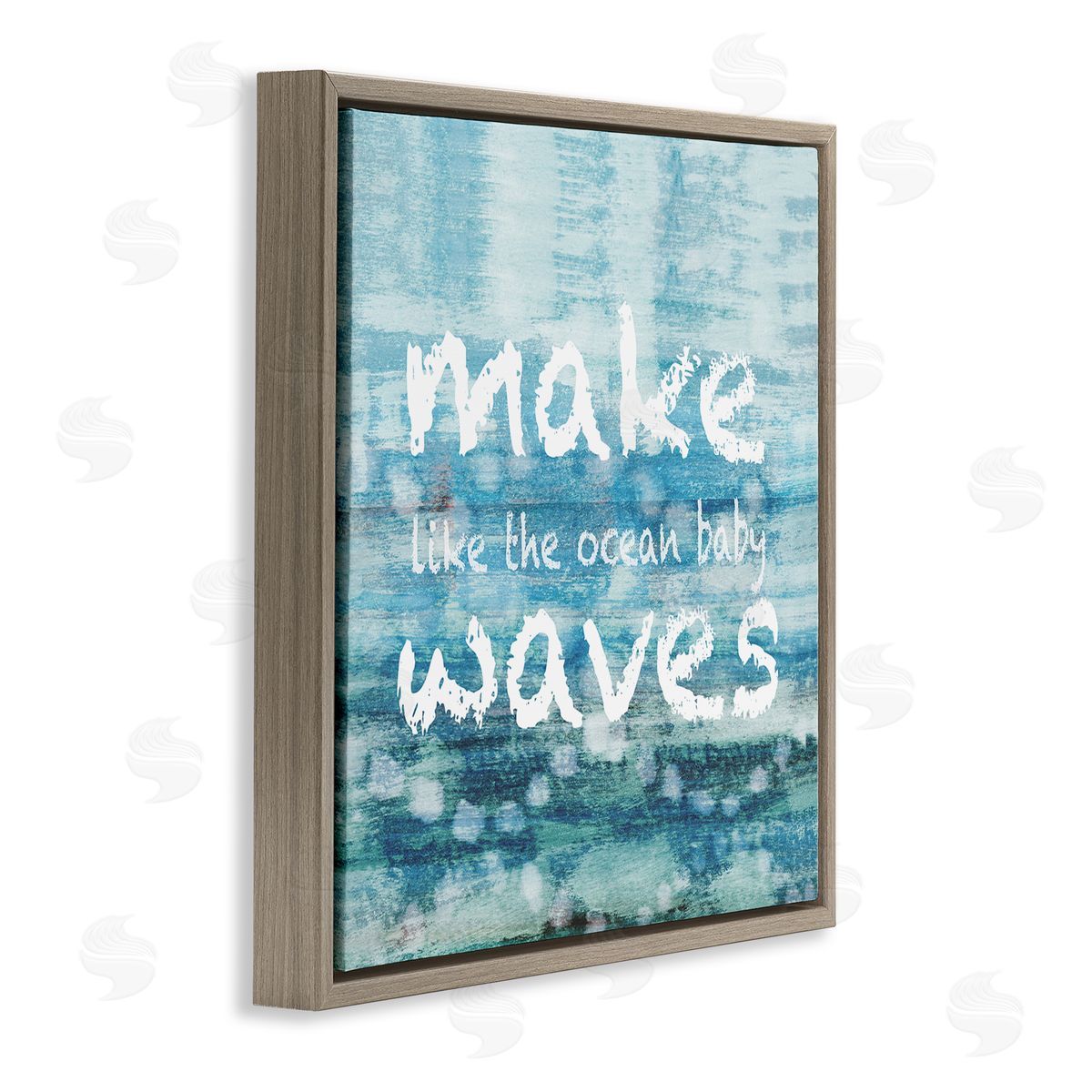 Flora Kouta Make Waves Like The Ocean Baby Abstract Brown Floating Frame Canvas Wall Art Print