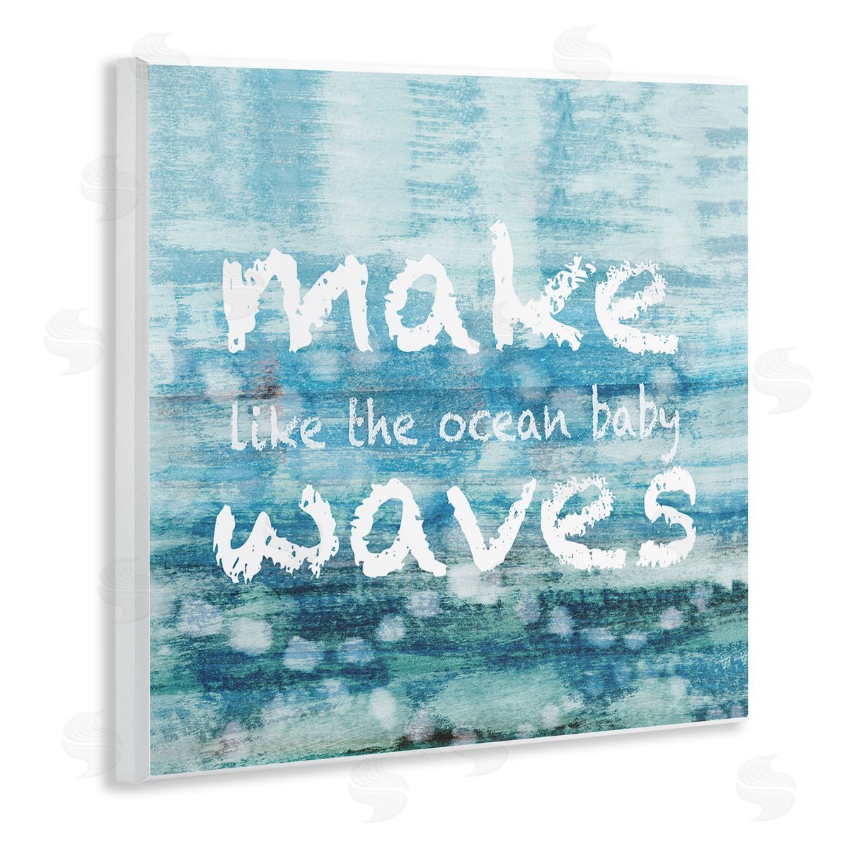 Flora Kouta Make Waves Like The Ocean Baby Abstract Wooden Wall Plaque Art Print