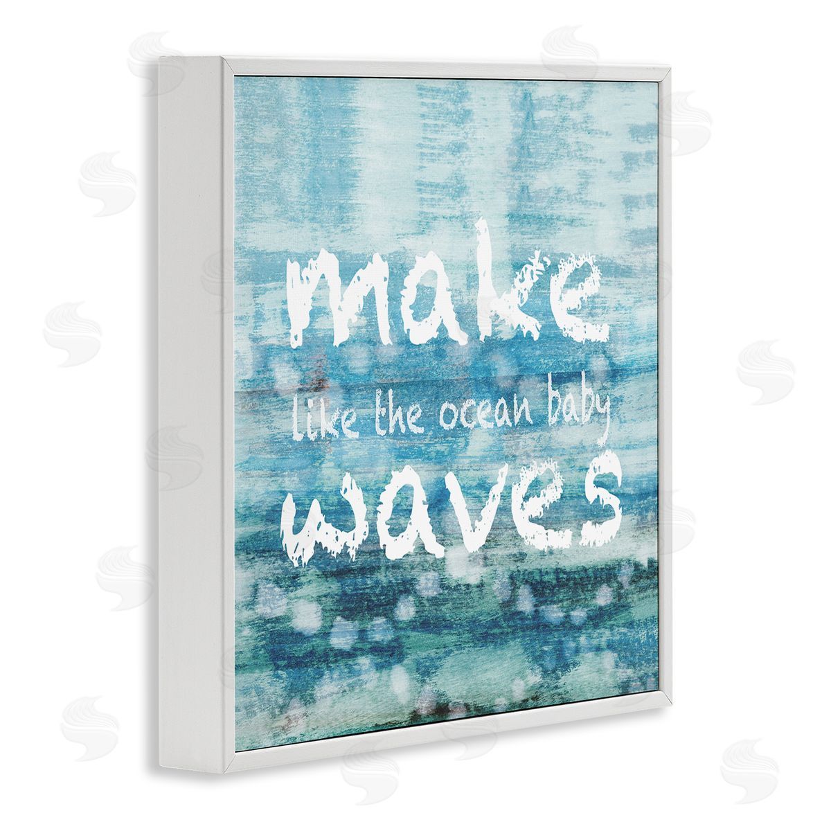 Flora Kouta Make Waves Like The Ocean Baby Abstract White Framed Glicee Wall Art Print