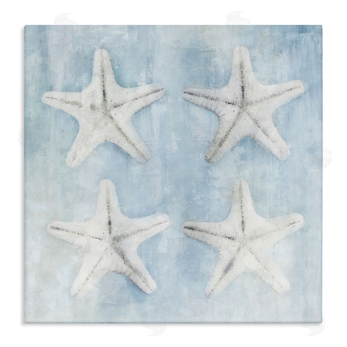Nina Blue Aquatic Starfish Soft Blue Coastal Stretched Canvas Wall Art Print