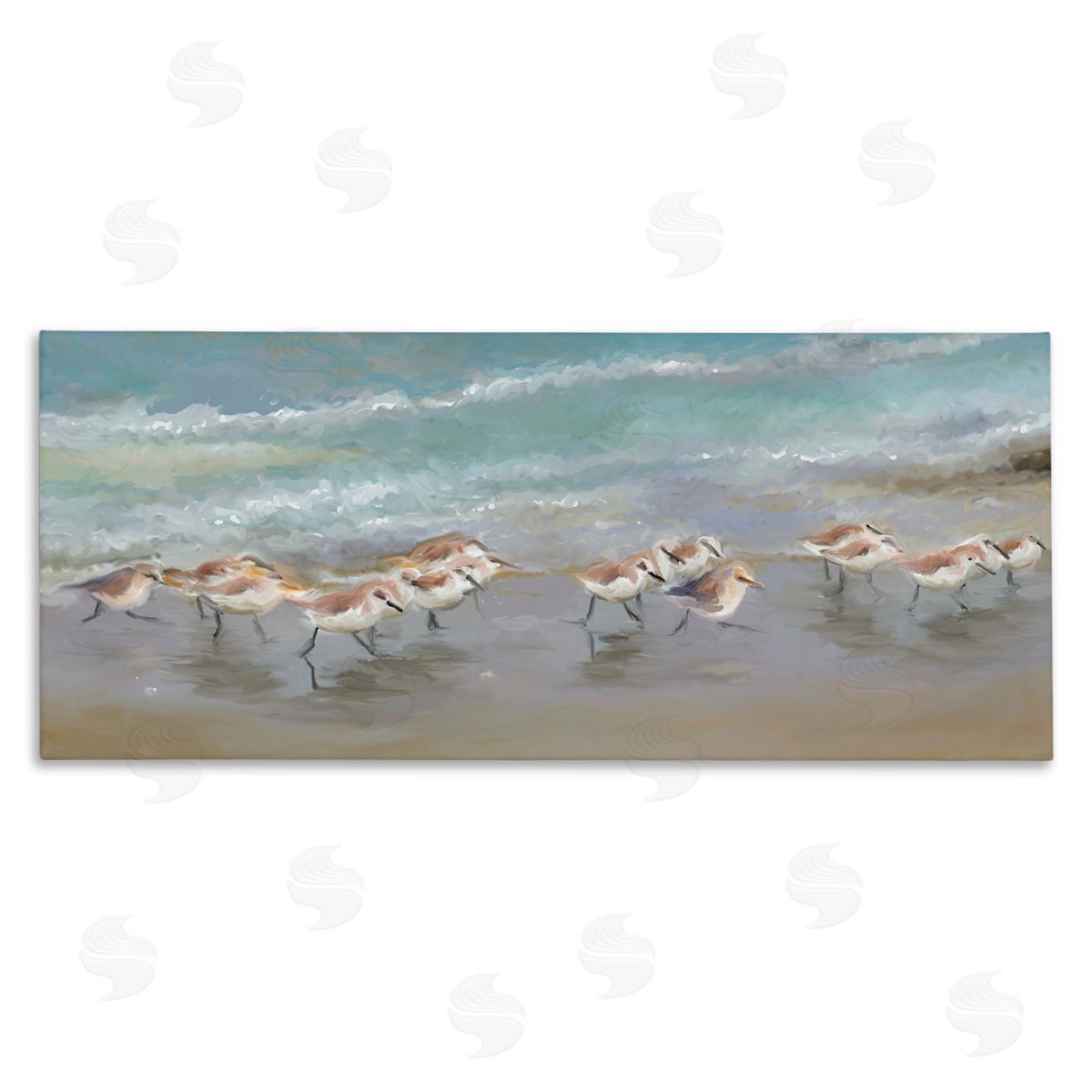 Rick Novak Sandpiper Flock Shoreline Splashing