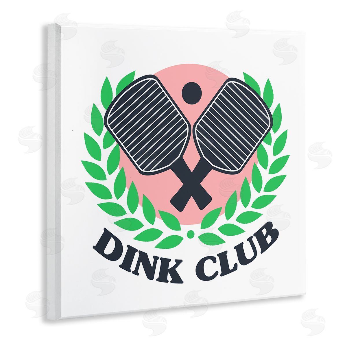 Stupell Studio Dink Club Table Tennis Laurel Wooden Wall Plaque Art Print