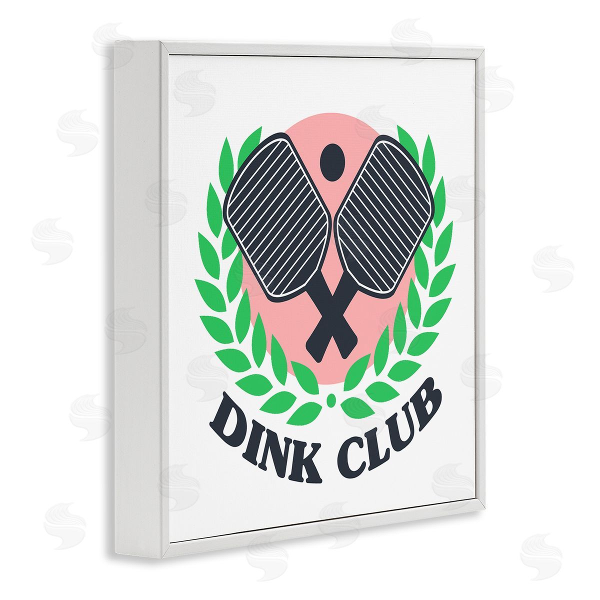 Stupell Studio Dink Club Table Tennis Laurel White Framed Glicee Wall Art Print