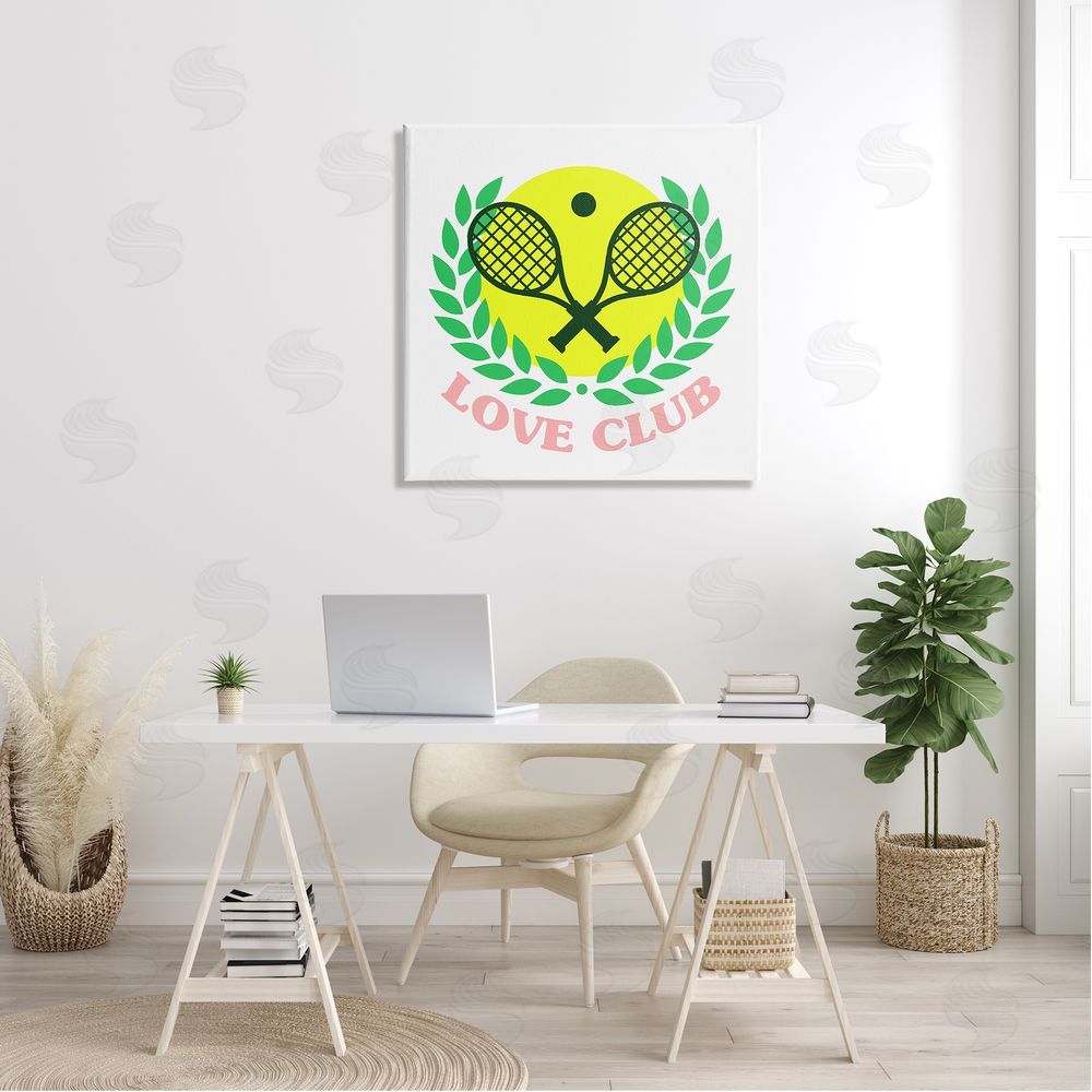 Stupell Studio Love Club Tennis Rackets Sports Canvas Wall Art in Room