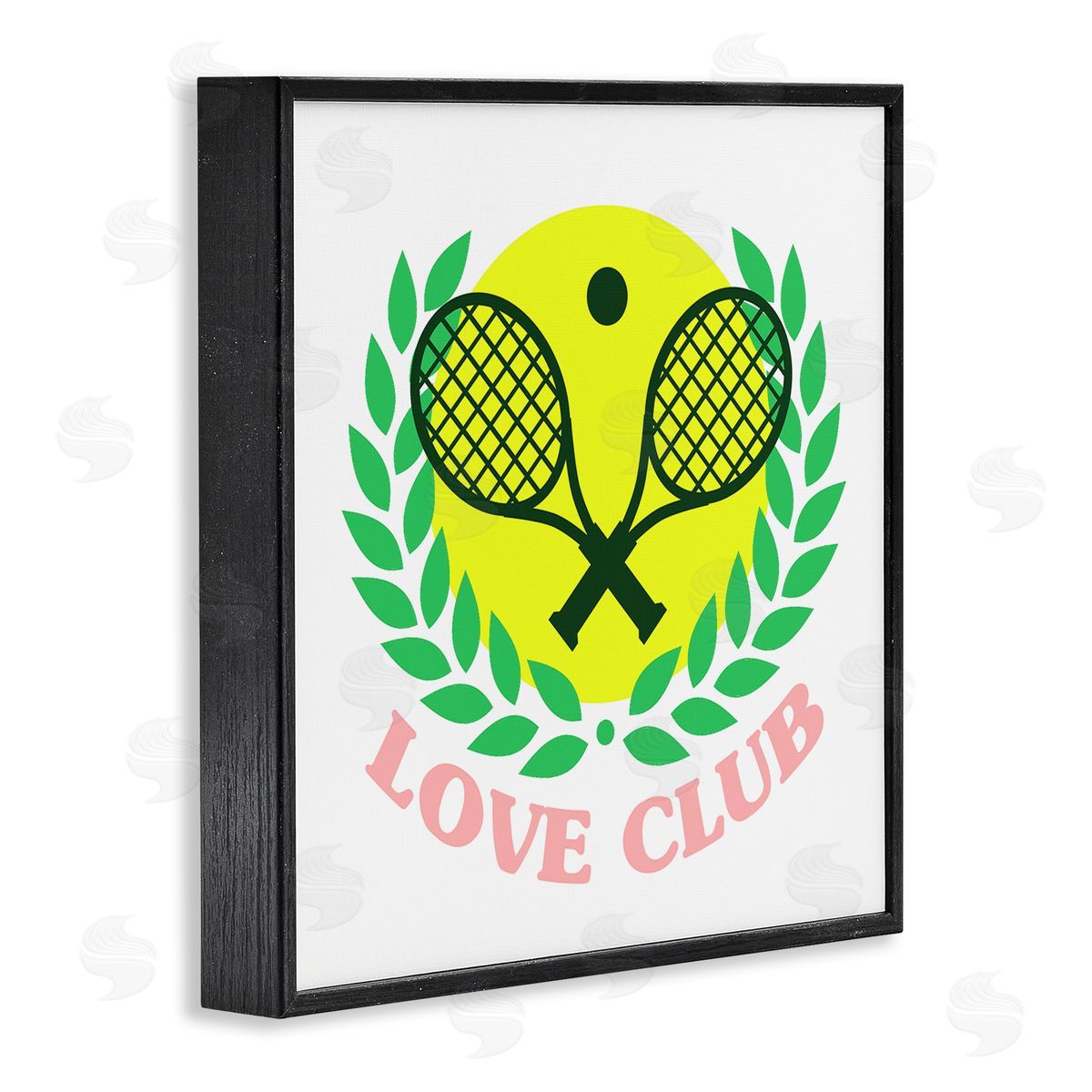 Stupell Studio Love Club Tennis Rackets Sports Black Framed Glicee Wall Art Print