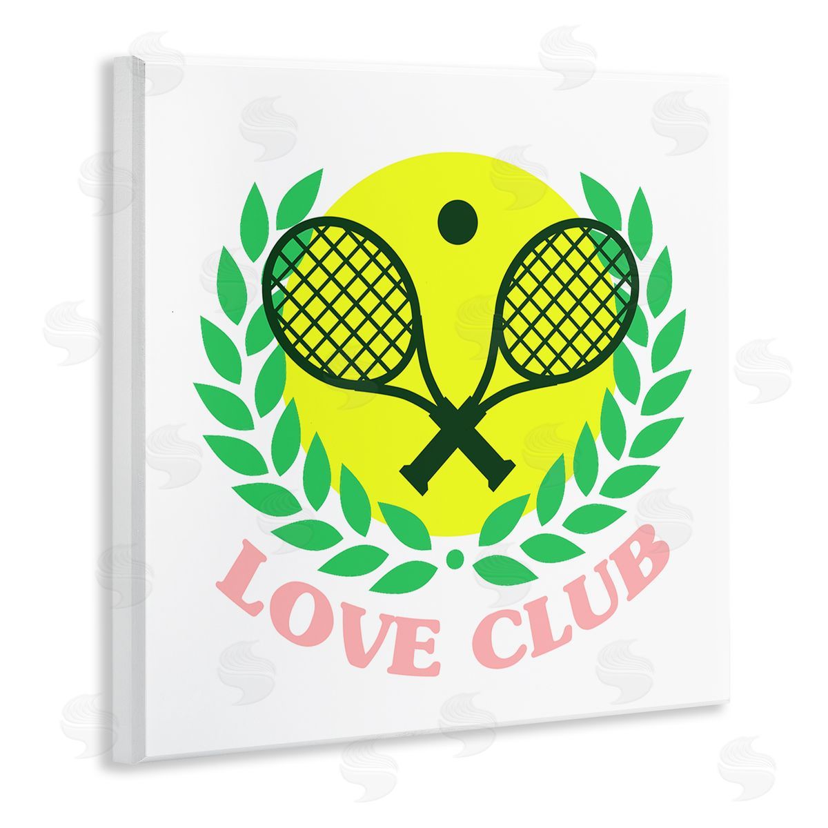 Stupell Studio Love Club Tennis Rackets Sports Wooden Wall Plaque Art Print