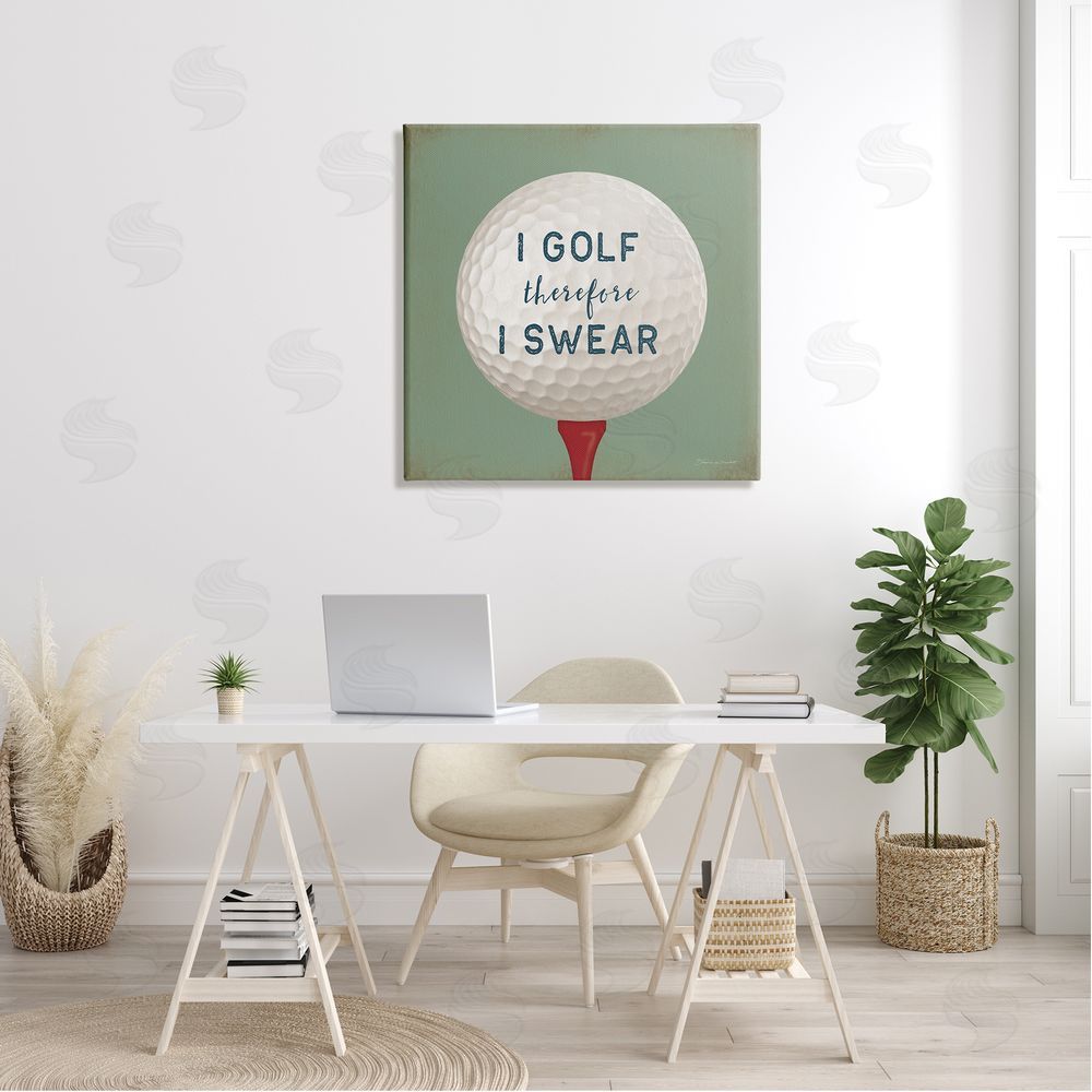 Stephanie Workman Marrott Golf Therefore I Swear Funny Sports Canvas Wall Art in Room