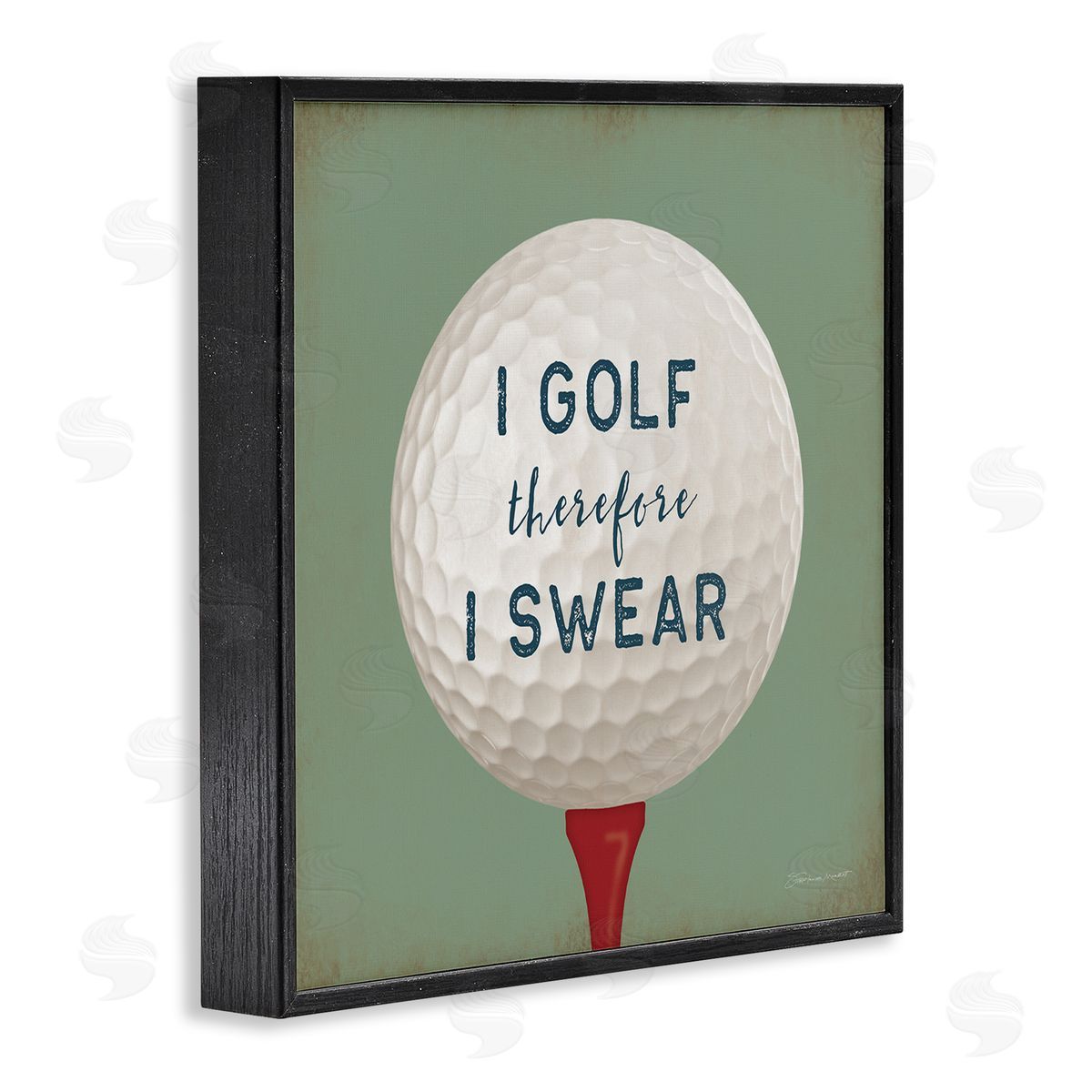 Stephanie Workman Marrott Golf Therefore I Swear Funny Sports Black Framed Glicee Wall Art Print