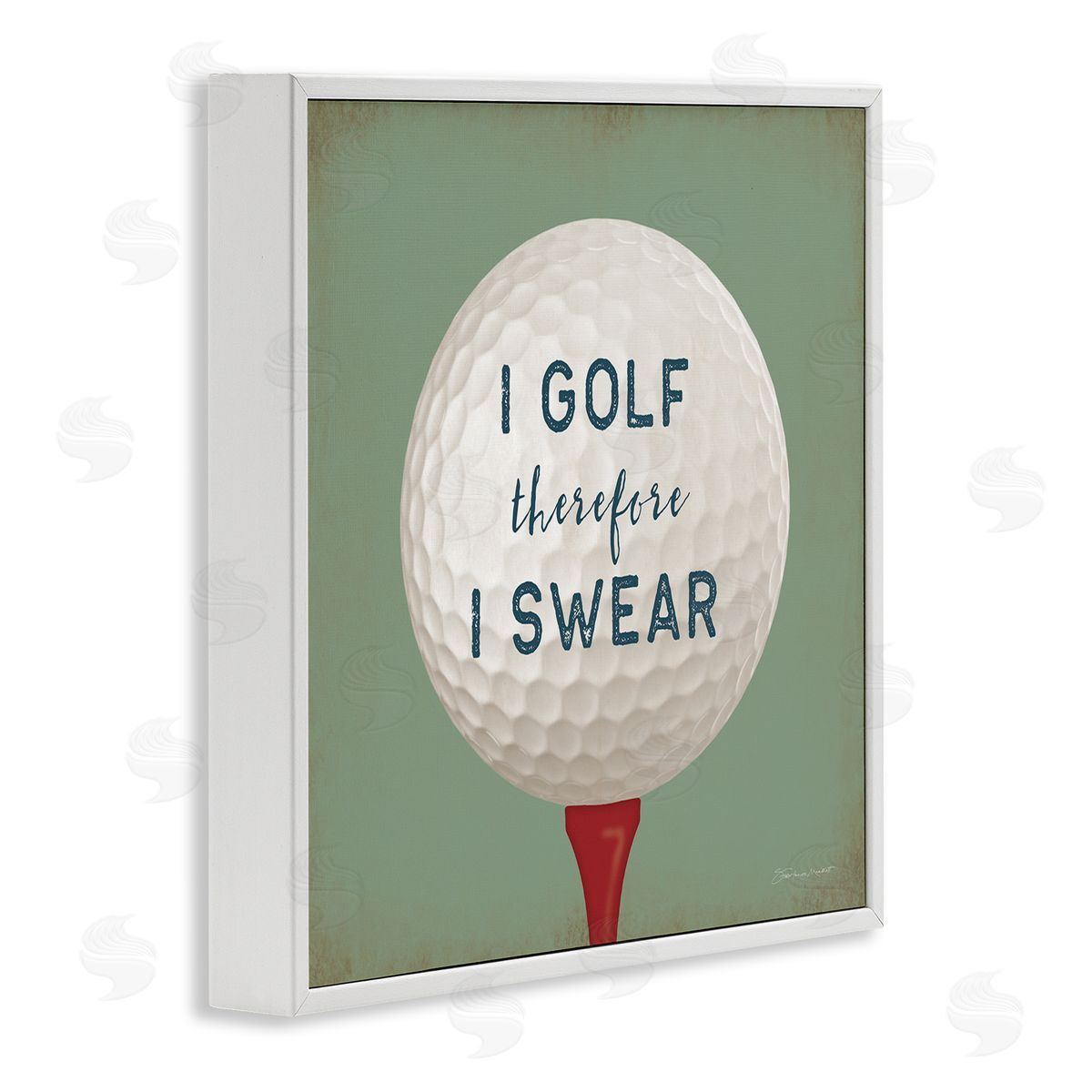 Stephanie Workman Marrott Golf Therefore I Swear Funny Sports White Framed Glicee Wall Art Print