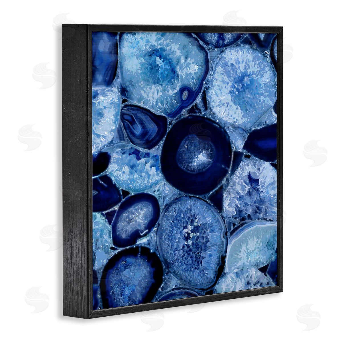 Danielle Carson Blue Geode Crystals Arrangement Black Framed Glicee Wall Art Print
