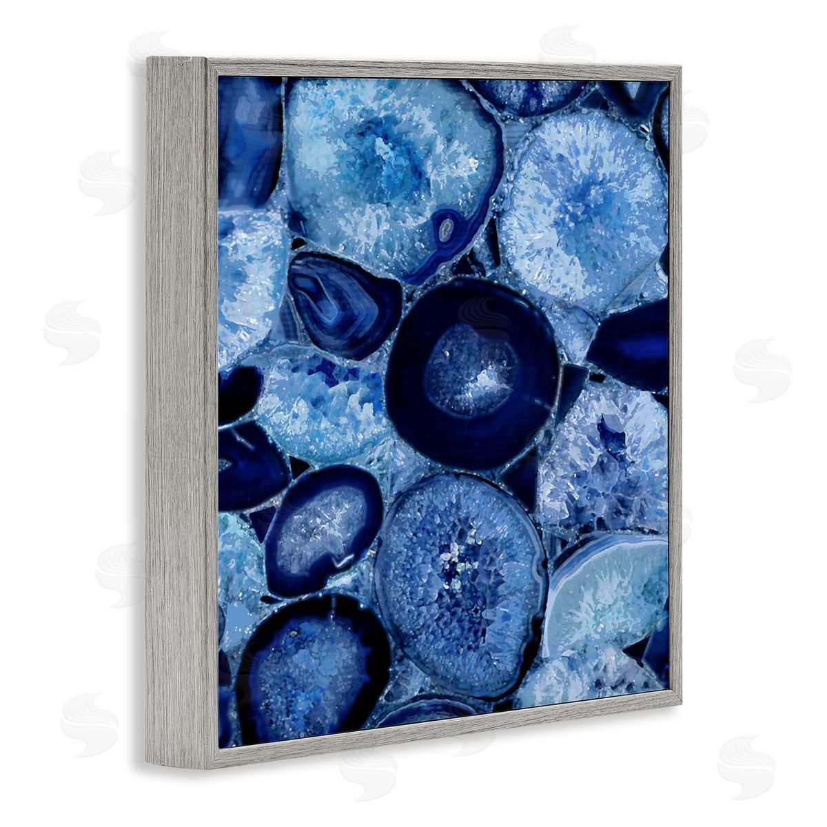 Danielle Carson Blue Geode Crystals Arrangement Gray Framed Glicee Wall Art Print