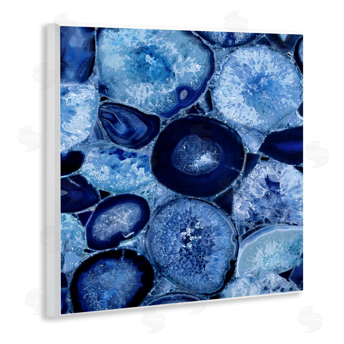 Danielle Carson Blue Geode Crystals Arrangement Wooden Wall Plaque Art Print
