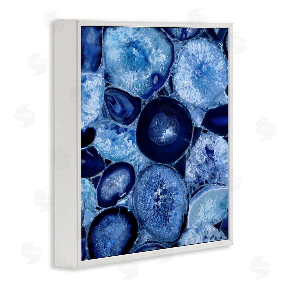 Danielle Carson Blue Geode Crystals Arrangement White Framed Glicee Wall Art Print