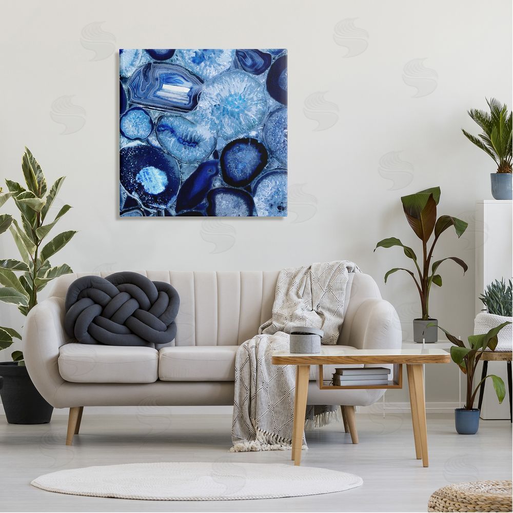 Danielle Carson Agate In Blue Natural Geodes Canvas Wall Art in Room