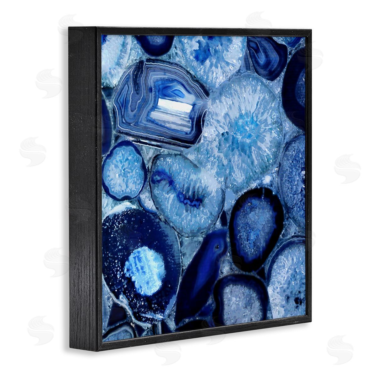 Danielle Carson Agate In Blue Natural Geodes Black Framed Glicee Wall Art Print