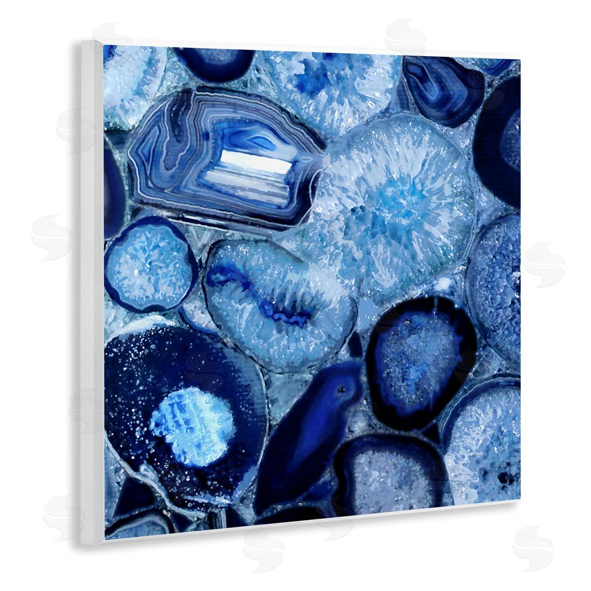 Danielle Carson Agate In Blue Natural Geodes Wooden Wall Plaque Art Print