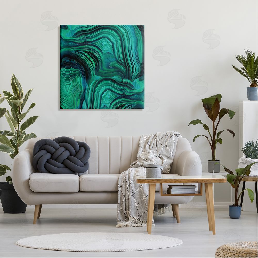 Danielle Carson Green & Blue Malachite Abstract Canvas Wall Art in Room