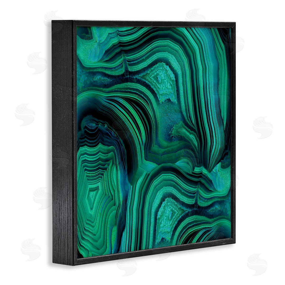 Danielle Carson Green & Blue Malachite Abstract Black Framed Glicee Wall Art Print