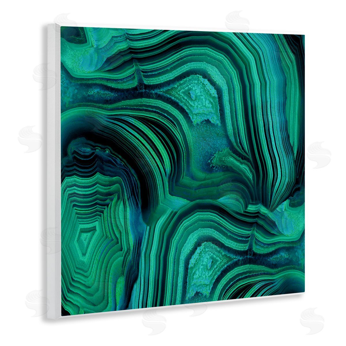 Danielle Carson Green & Blue Malachite Abstract Wooden Wall Plaque Art Print