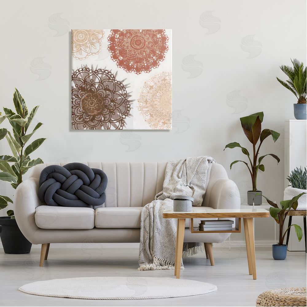 Irena Orlov Boho Mandala Earthy Florals Canvas Wall Art in Room