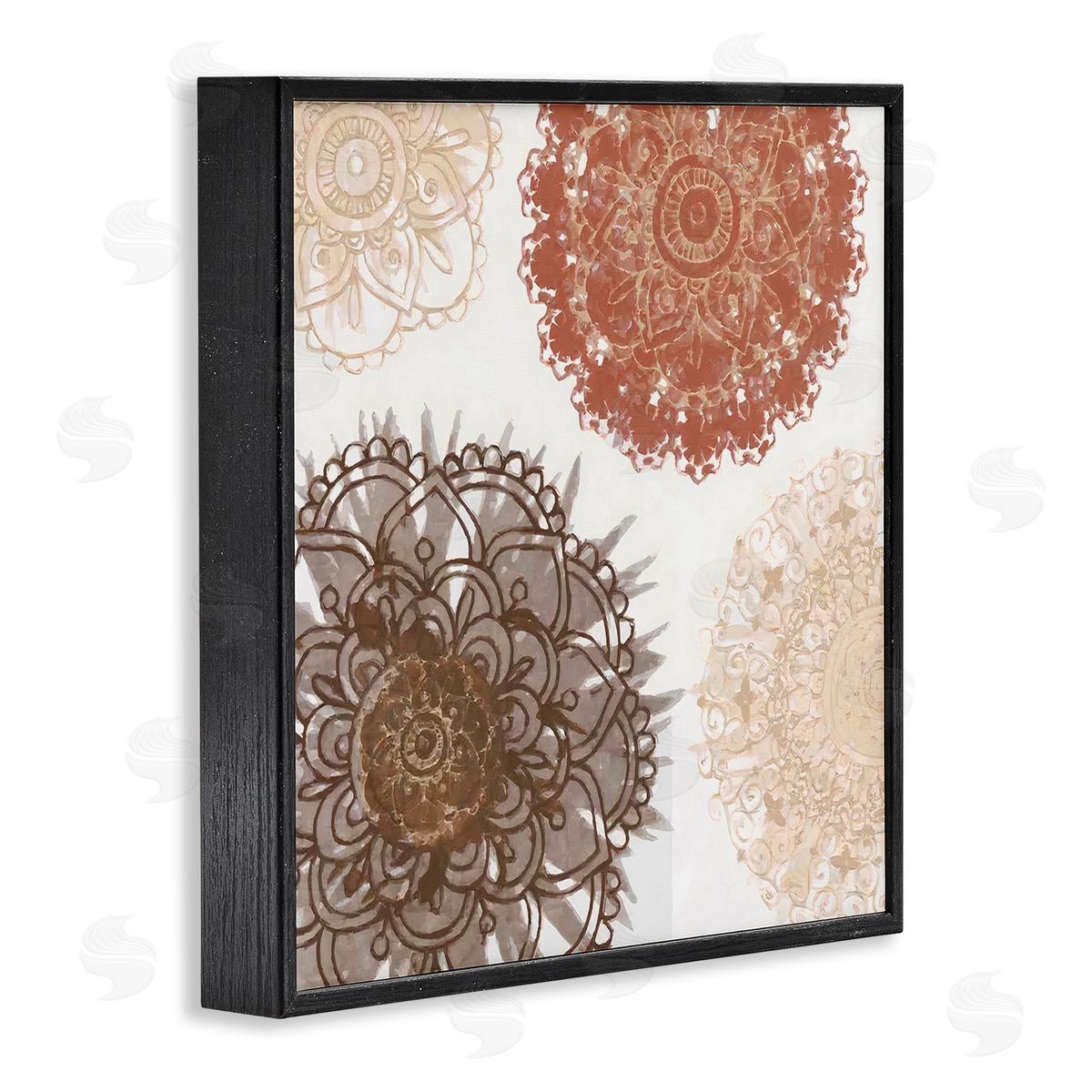 Irena Orlov Boho Mandala Earthy Florals Black Framed Glicee Wall Art Print