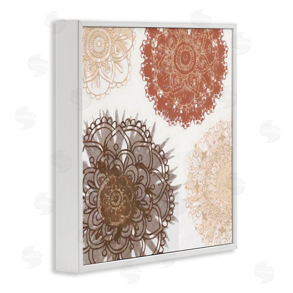Irena Orlov Boho Mandala Earthy Florals White Framed Glicee Wall Art Print