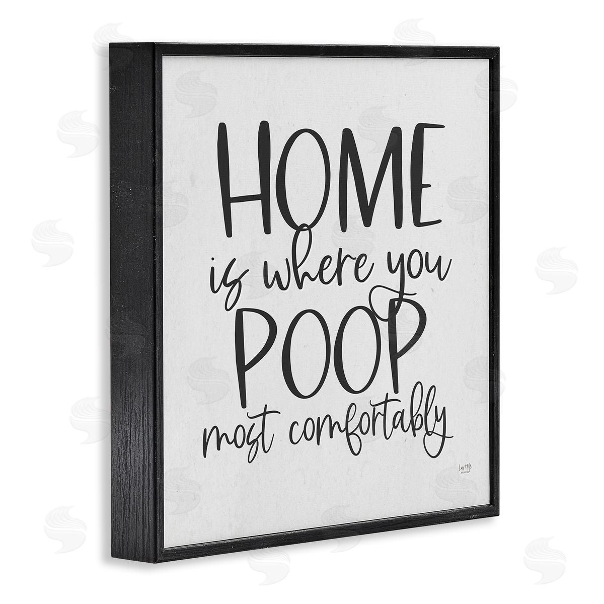 Lux + Me Designs Poop Most Comfortably Funny Bathroom Black Framed Glicee Wall Art Print
