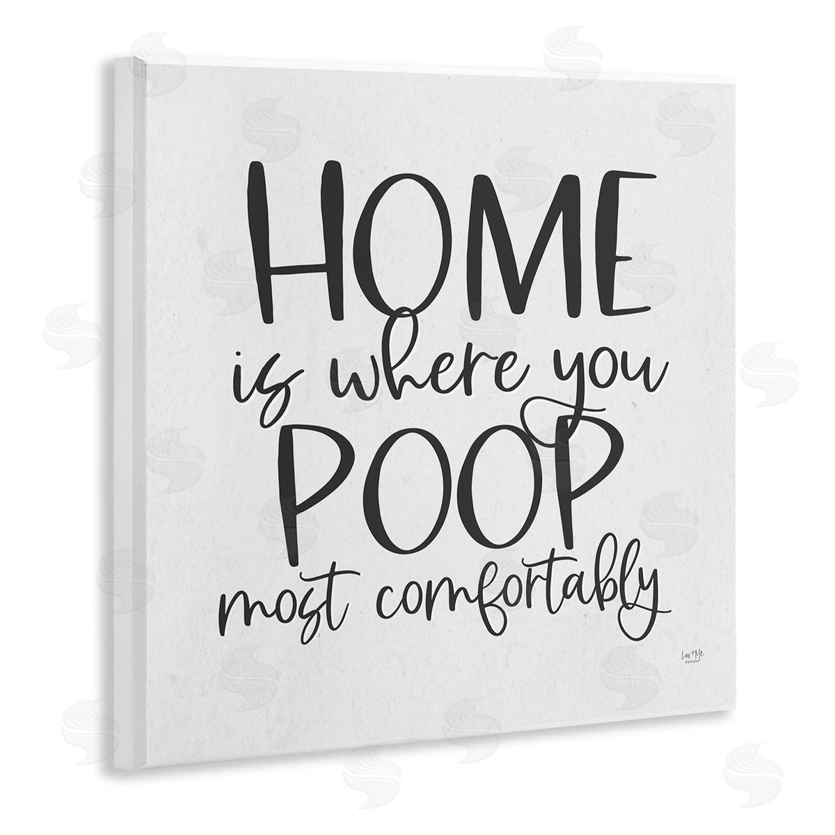 Lux + Me Designs Poop Most Comfortably Funny Bathroom Wooden Wall Plaque Art Print