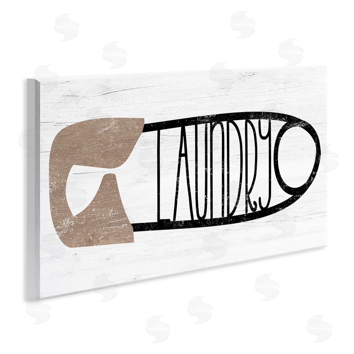 Stupell Studio Rustic Laundry Clothespin Shape Wooden Wall Plaque Art Print