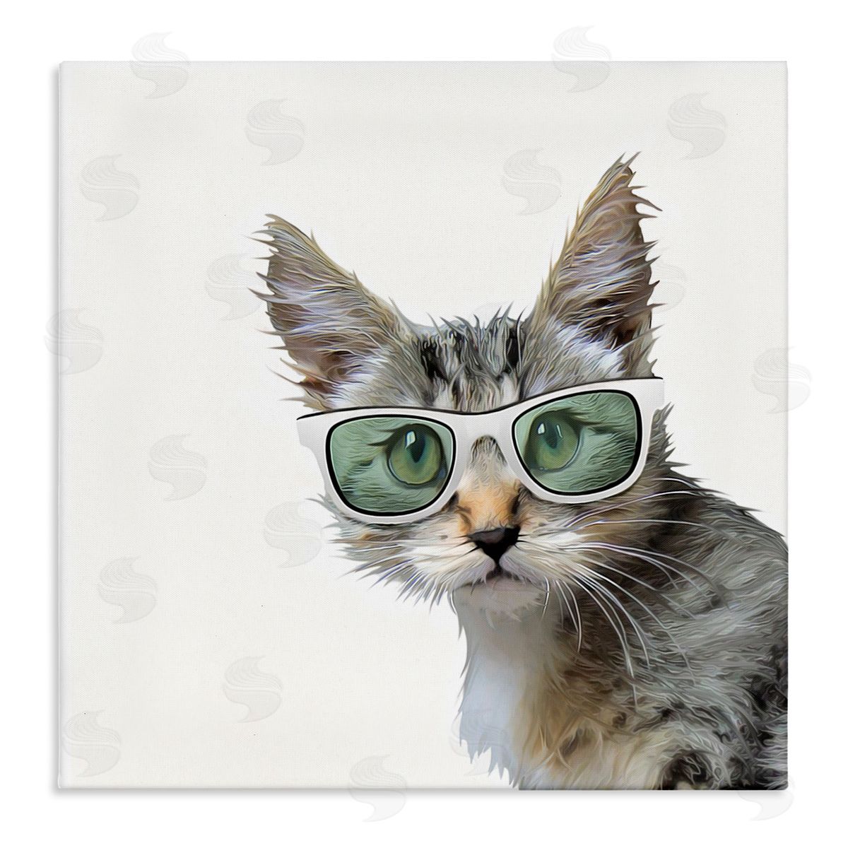 Kim Curinga Fun Cat Sunglasses Portrait Stretched Canvas Wall Art Print