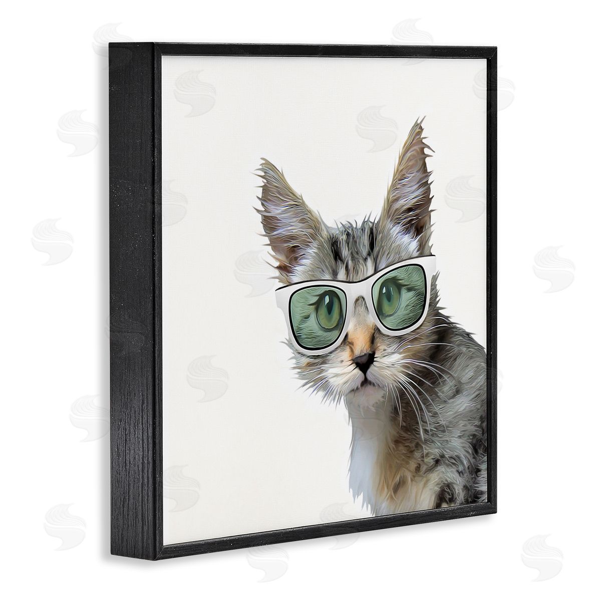 Kim Curinga Fun Cat Sunglasses Portrait Black Framed Glicee Wall Art Print