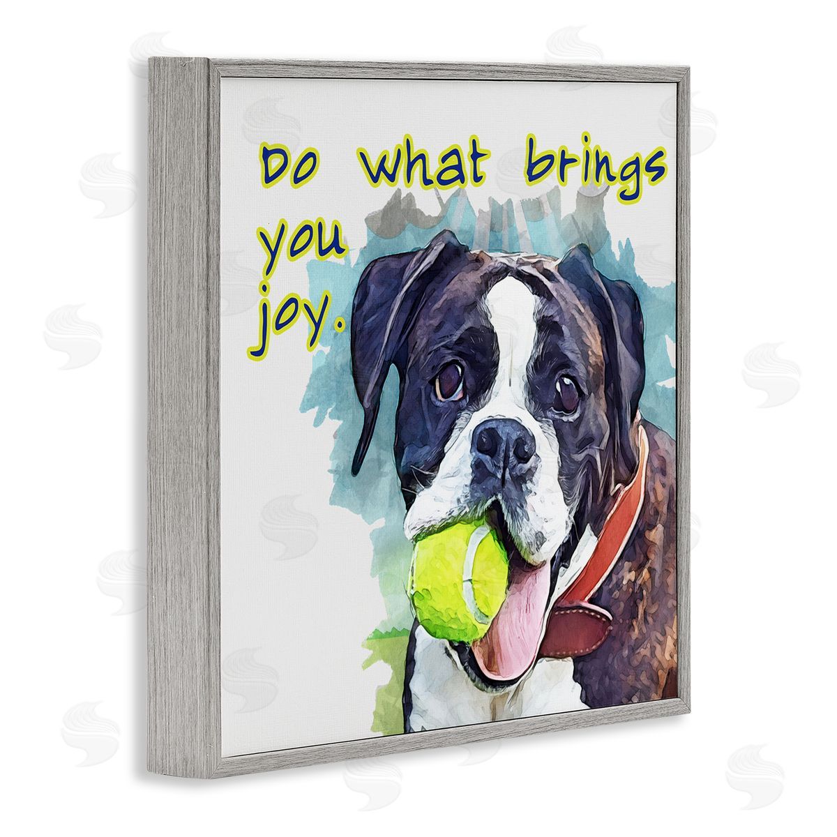 Kim Curinga Do What Brings You Joy Dog Phrase Gray Framed Glicee Wall Art Print