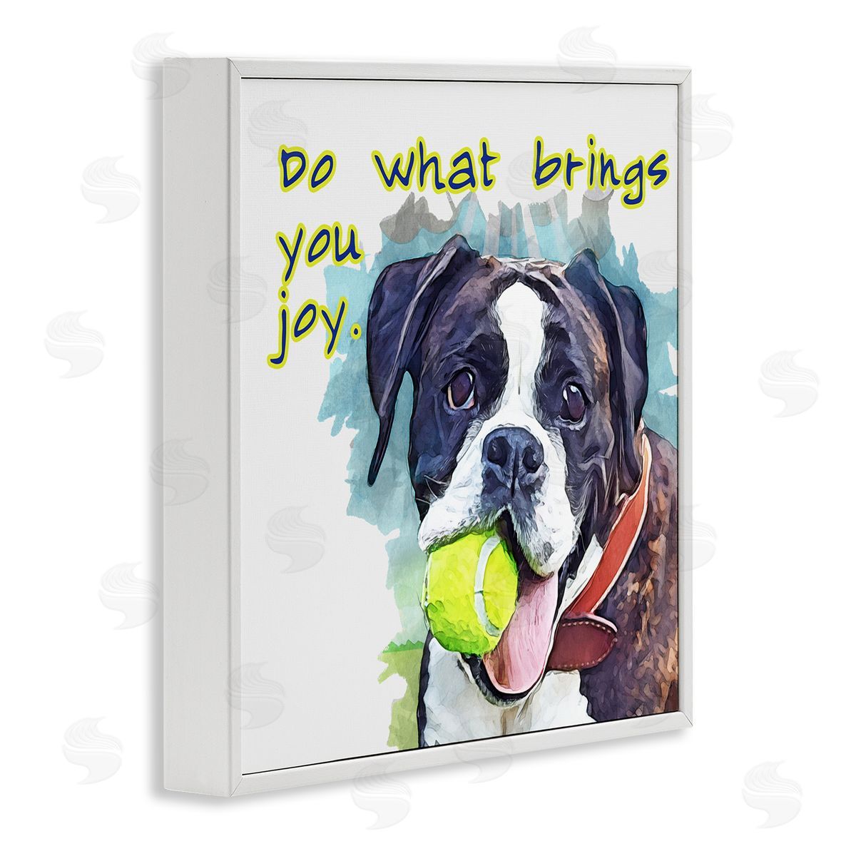Kim Curinga Do What Brings You Joy Dog Phrase White Framed Glicee Wall Art Print