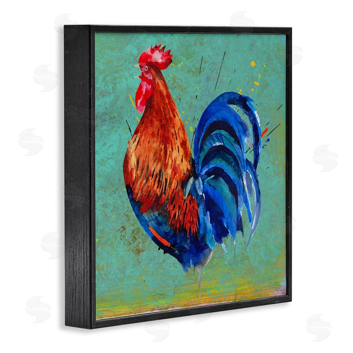 Karen Smith Bold Farmhouse Country Rooster Black Framed Glicee Wall Art Print