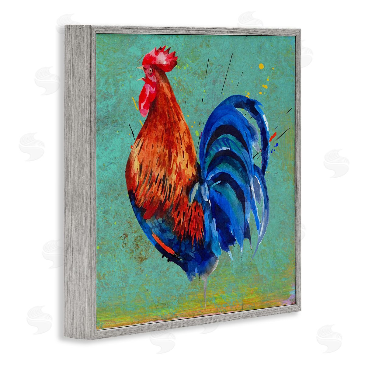 Karen Smith Bold Farmhouse Country Rooster Gray Framed Glicee Wall Art Print