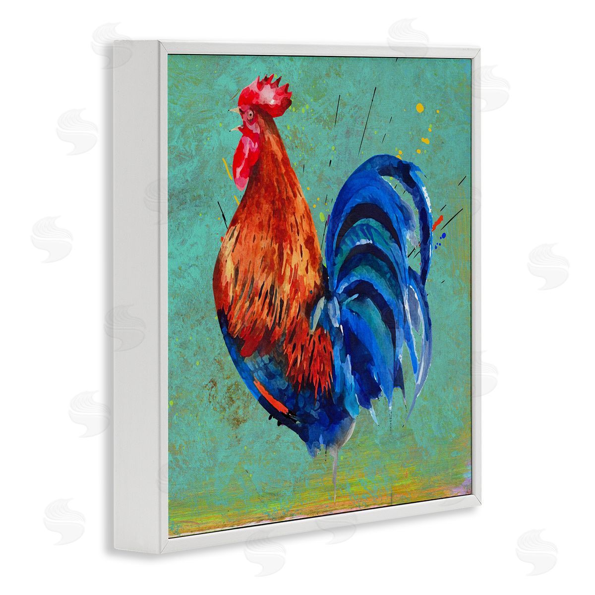 Karen Smith Bold Farmhouse Country Rooster White Framed Glicee Wall Art Print