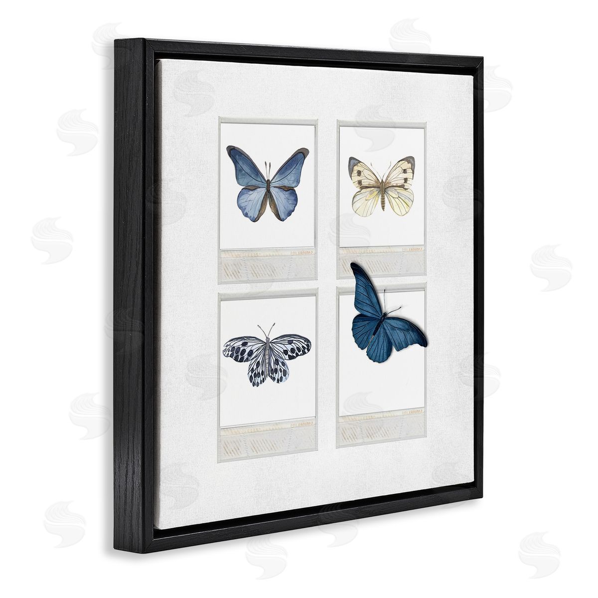 Karen Smith Cottage Retro Film Butterflies Black Floating Frame Canvas Wall Art Print