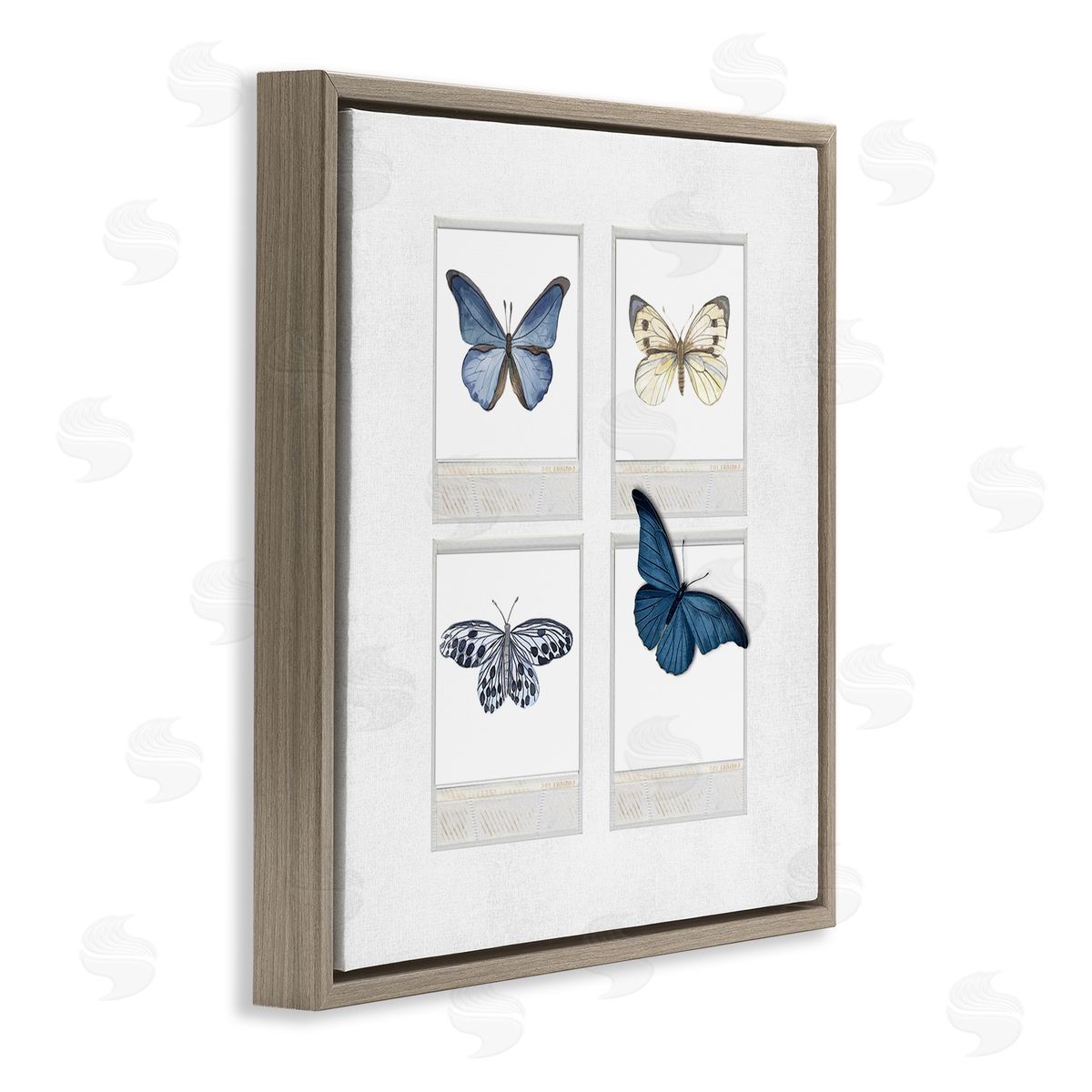 Karen Smith Cottage Retro Film Butterflies Brown Floating Frame Canvas Wall Art Print